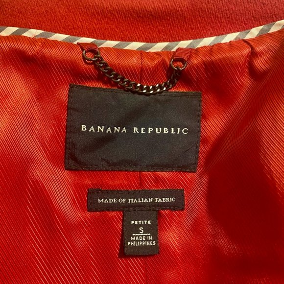 BANANA REPUBLIC Petite Red Italian Wool Coat - Picture 7 of 13